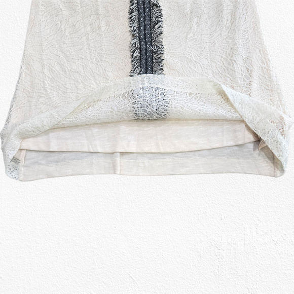 Akemi + Kin Ivory Lace Fringe Halter Tank Top Boho Anthropologie Size XS Petite - Picture 6 of 11